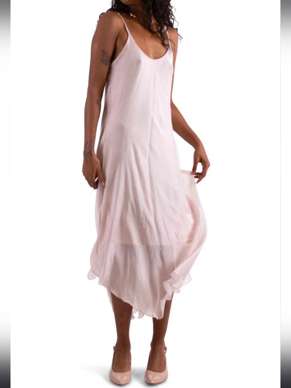 Miele Midi Dress by Italy Moda Pink Size Large